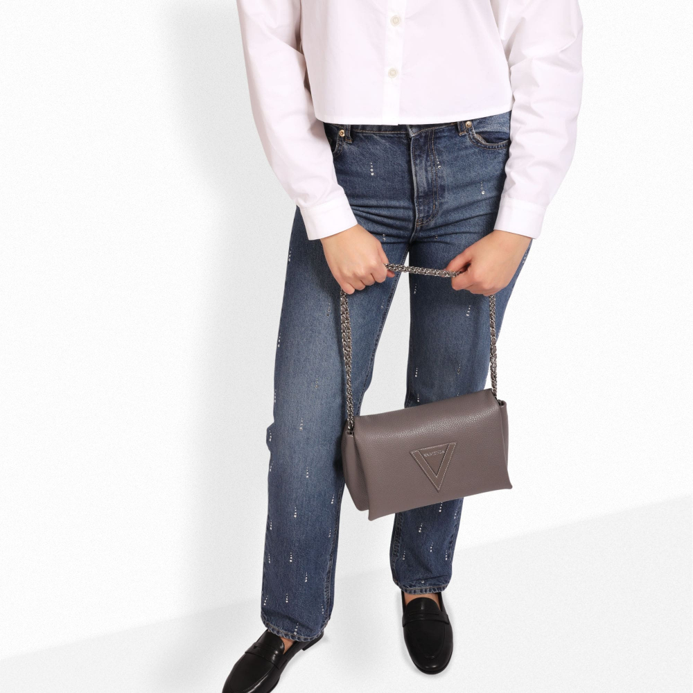 Crossbody bag made of calfskin taupe